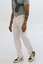 ROMAN Cargo Pant | White Tailored Utility Trousers