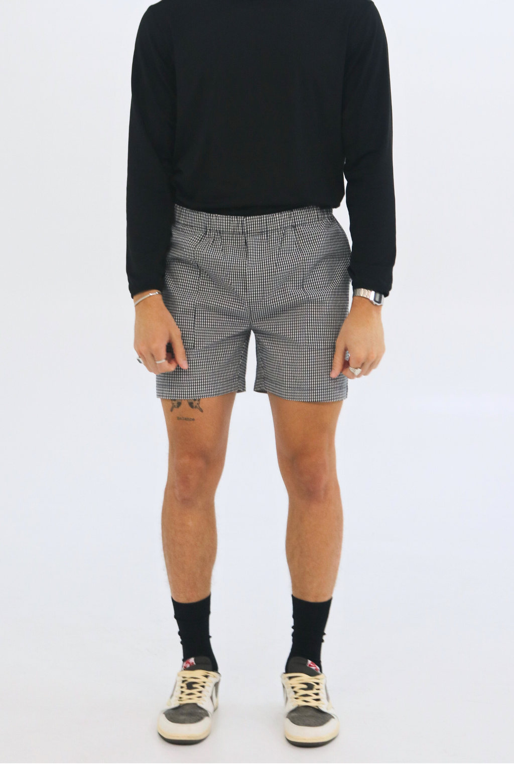 AESON Cotton Shorts | Black Gingham Men's Shorts