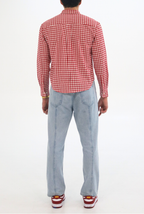 FARON Long Sleeve Button-Down Shirt | Gingham Cotton Men's Shirt