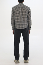 FARON Long Sleeve Button-Down Shirt | Gingham Cotton Men's Shirt