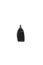 LILA Bag | Structured Litchi Crossbody Bag — Black