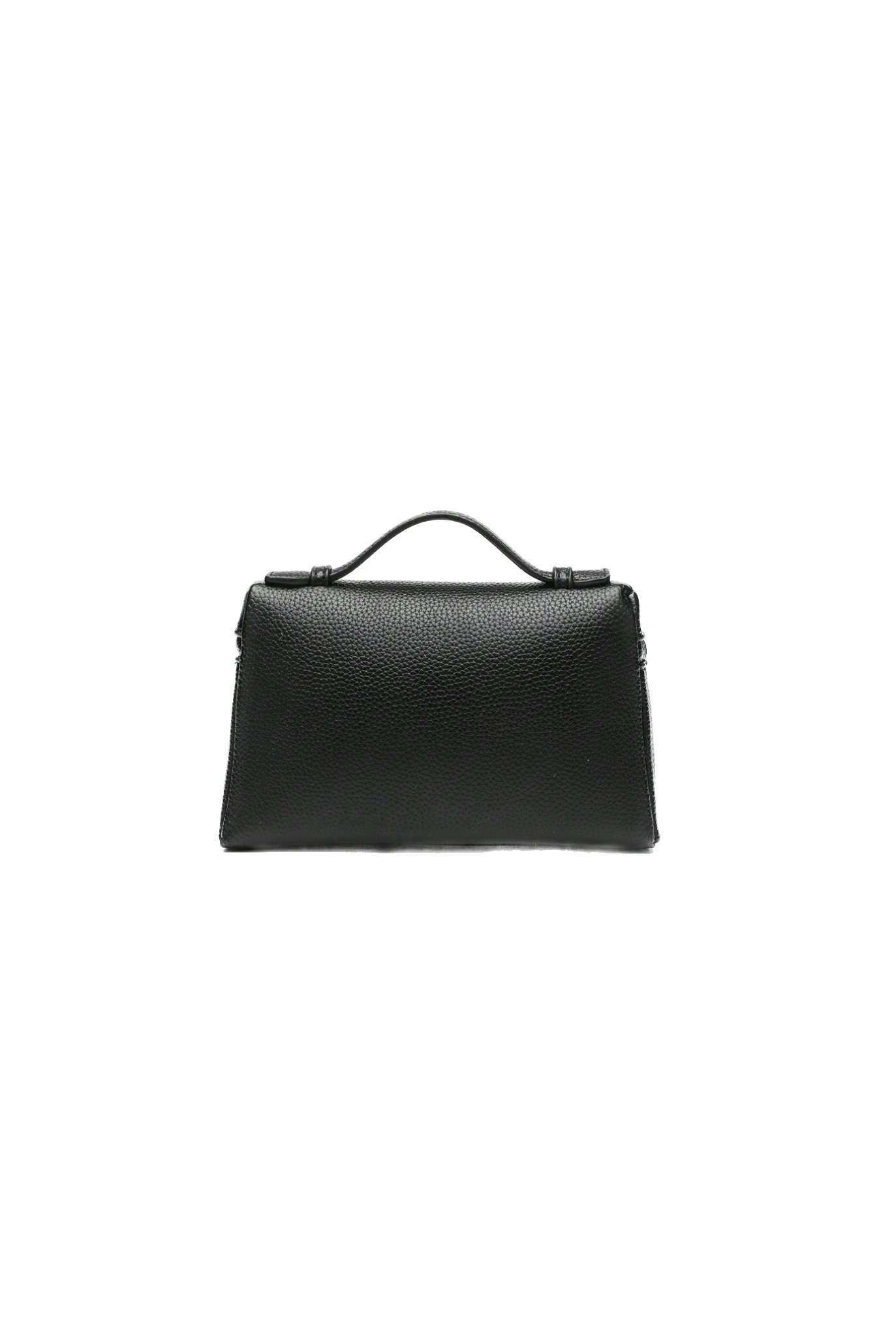 LILA Bag | Structured Litchi Crossbody Bag — Black