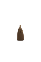 LILA Bag | Structured Litchi Crossbody Bag — Brown