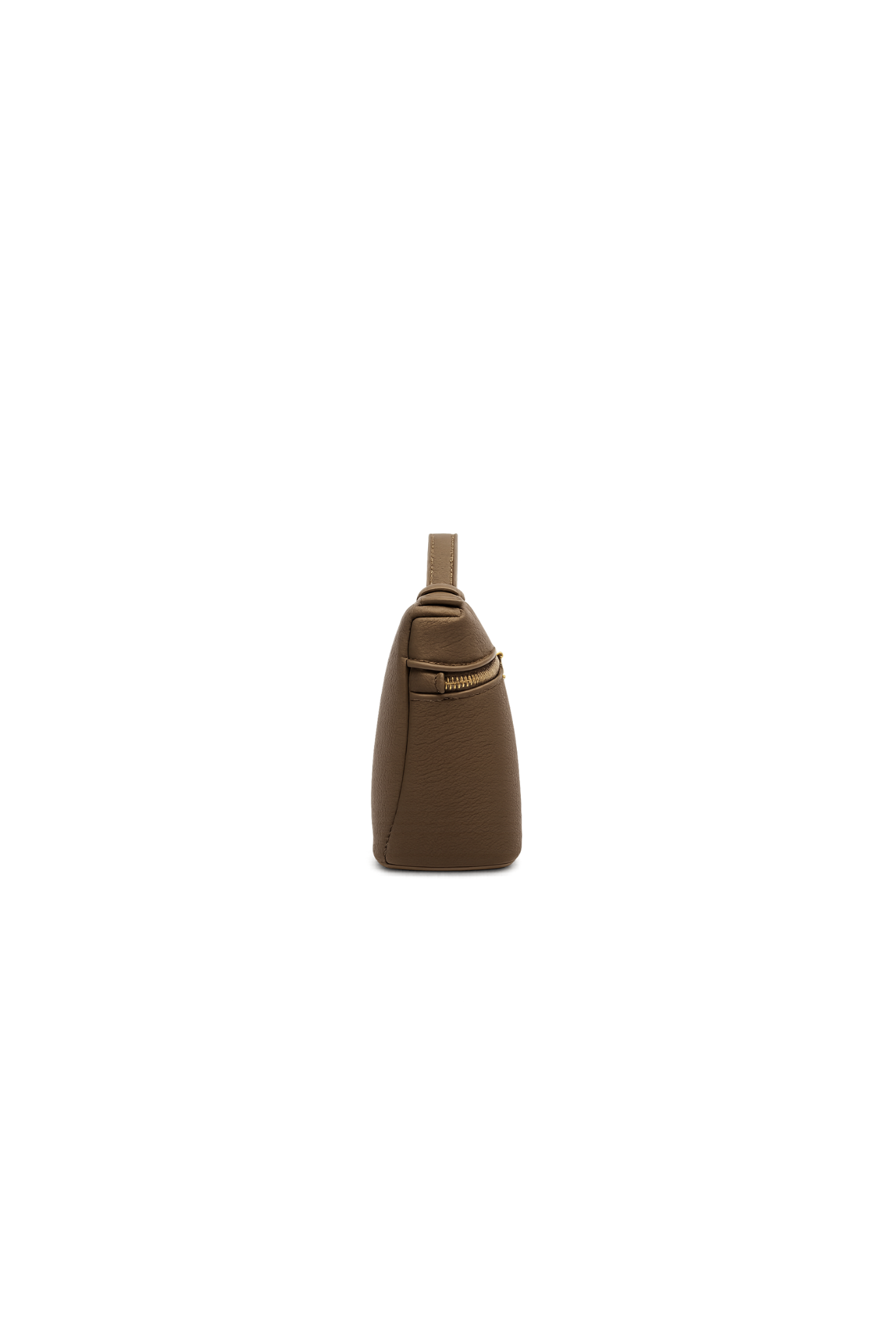 LILA Bag | Structured Litchi Crossbody Bag — Brown