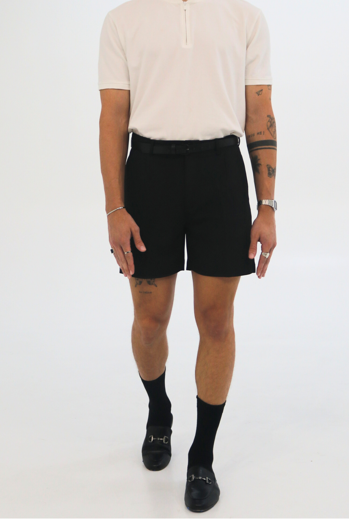 RAVI Pleat Detail Tailored Shorts | Men's Pleated Shorts